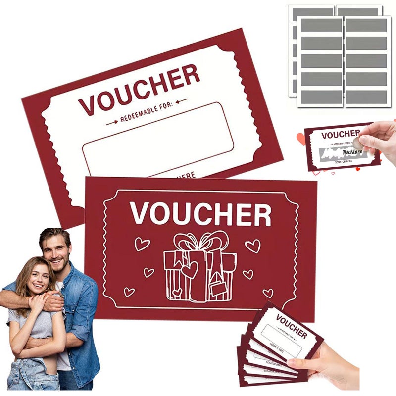 20 Pieces Scratch Valentines Day Card, Love Coupons, Love Note Scratch Off Cards,Valentine's Day Anniversary Greeting Card, DIY Valentines, Romantic Gifts for Husband, Wife, Lovers, Kids - Image 1